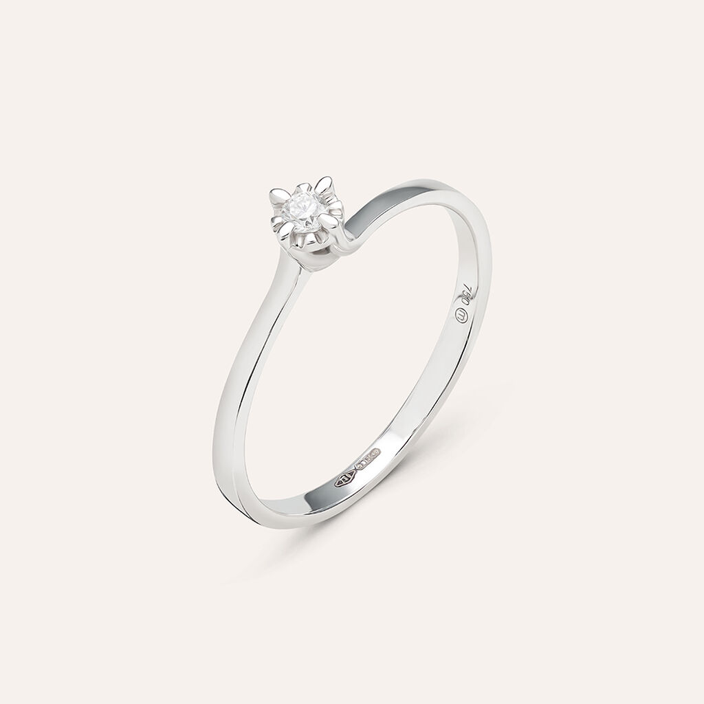 Anello Solitario Valentino Diamazing Oro Bianco Diamante