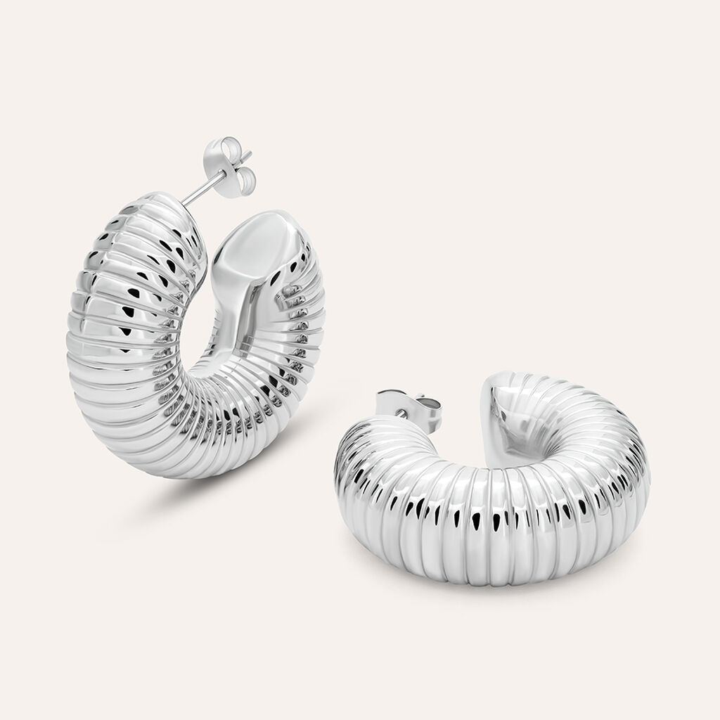 Orecchini A Cerchio Moonlight Acciaio