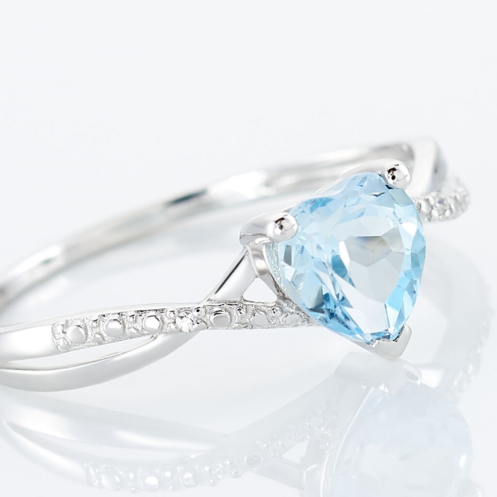 Anello Am&eacute;lie Oro Bianco Topazio Cubic Zirconia