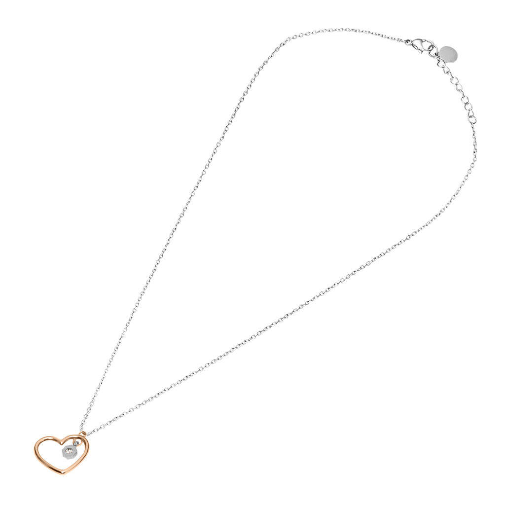 Collana Lady Chic Acciaio Bicolore Bianco / Rosa Cristallo - Collane Donna | Stroili