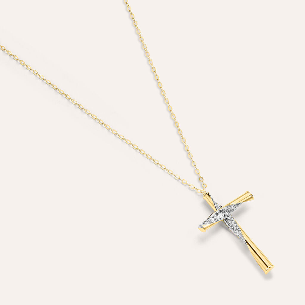 Collana Christelle Oro Giallo Cristallo