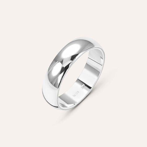 Fede Mantovana 5 mm Oro Bianco - Anelli con Incisione Unisex | Stroili