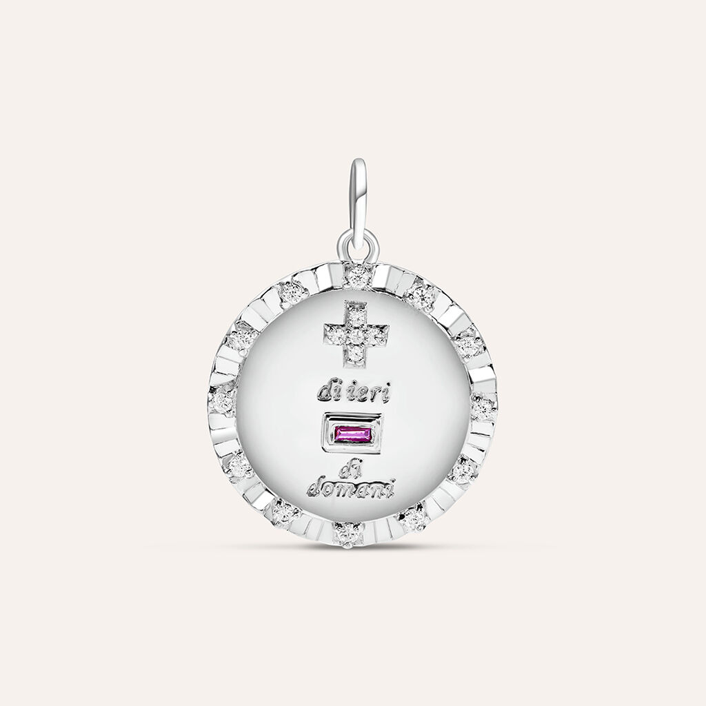 Pendente Love Beats Argento Rodiato Cubic Zirconia
