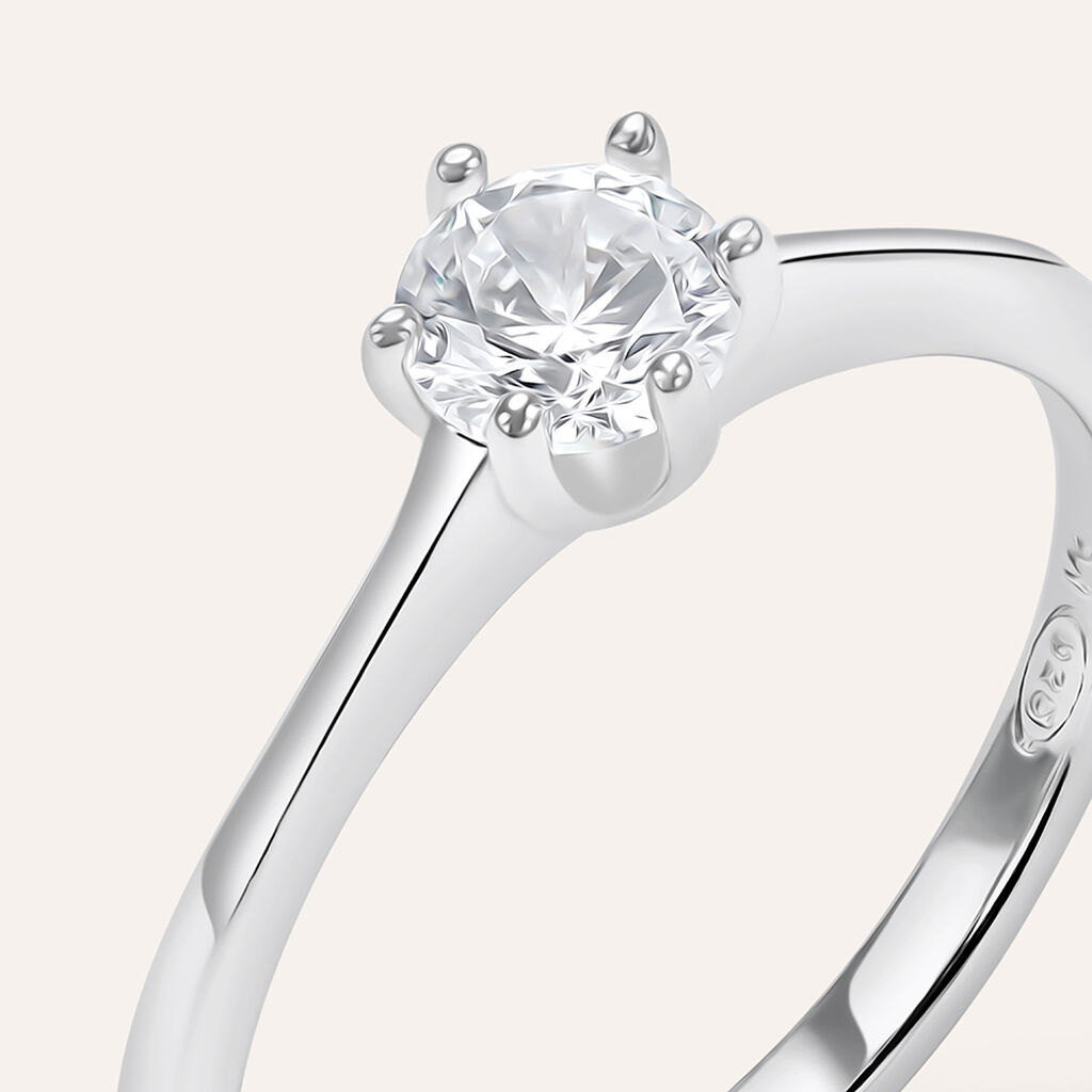 Anello Solitario Silver Elegance Argento Rodiato Cubic Zirconia - Anelli con Pietre Donna | Stroili