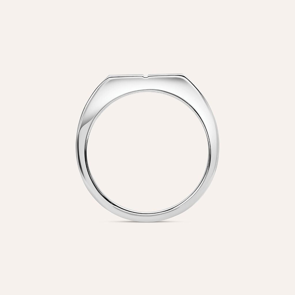 Anello Fascia Man Code Acciaio Bicolore Bianco / Nero - Anelli Moderni Uomo | Stroili
