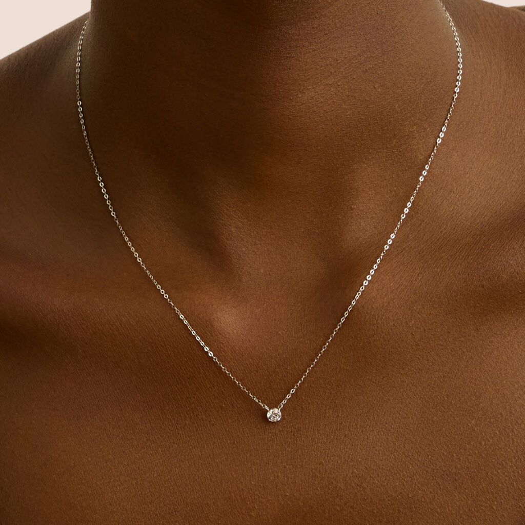 Collana Punto Luce Claire Oro Bianco Cubic Zirconia