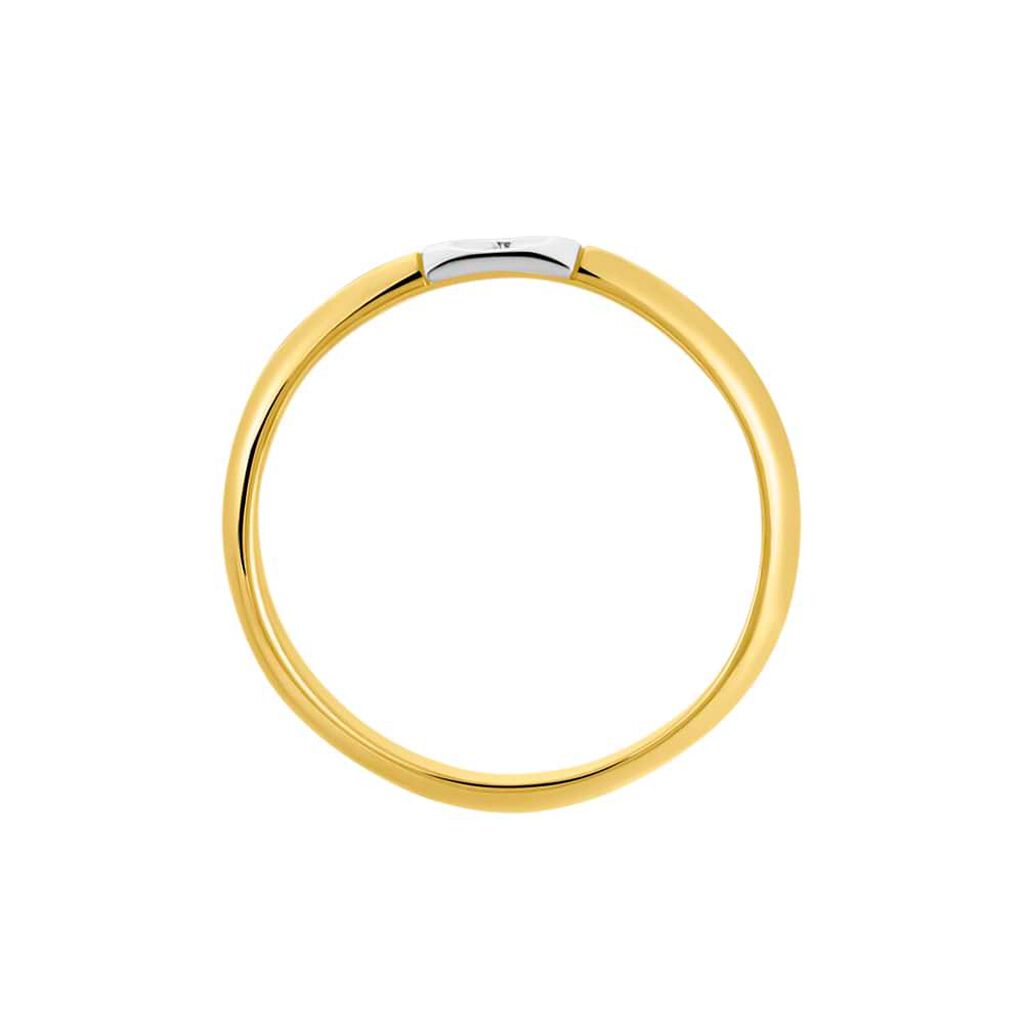 Fede Classica 4mm Oro Bicolore Diamante - Anelli con Incisione Unisex | Stroili