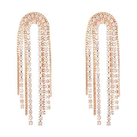 Orecchini Pendenti Romantic Shine Ottone Rosa Cristallo - Orecchini Pendenti Donna | Stroili