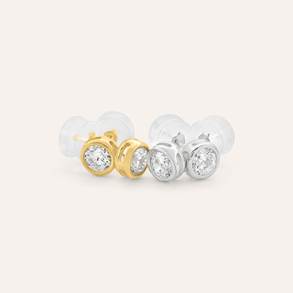 Orecchini Lobo Punto Luce Claire Oro Giallo Cubic Zirconia - Orecchini a Lobo Donna | Stroili