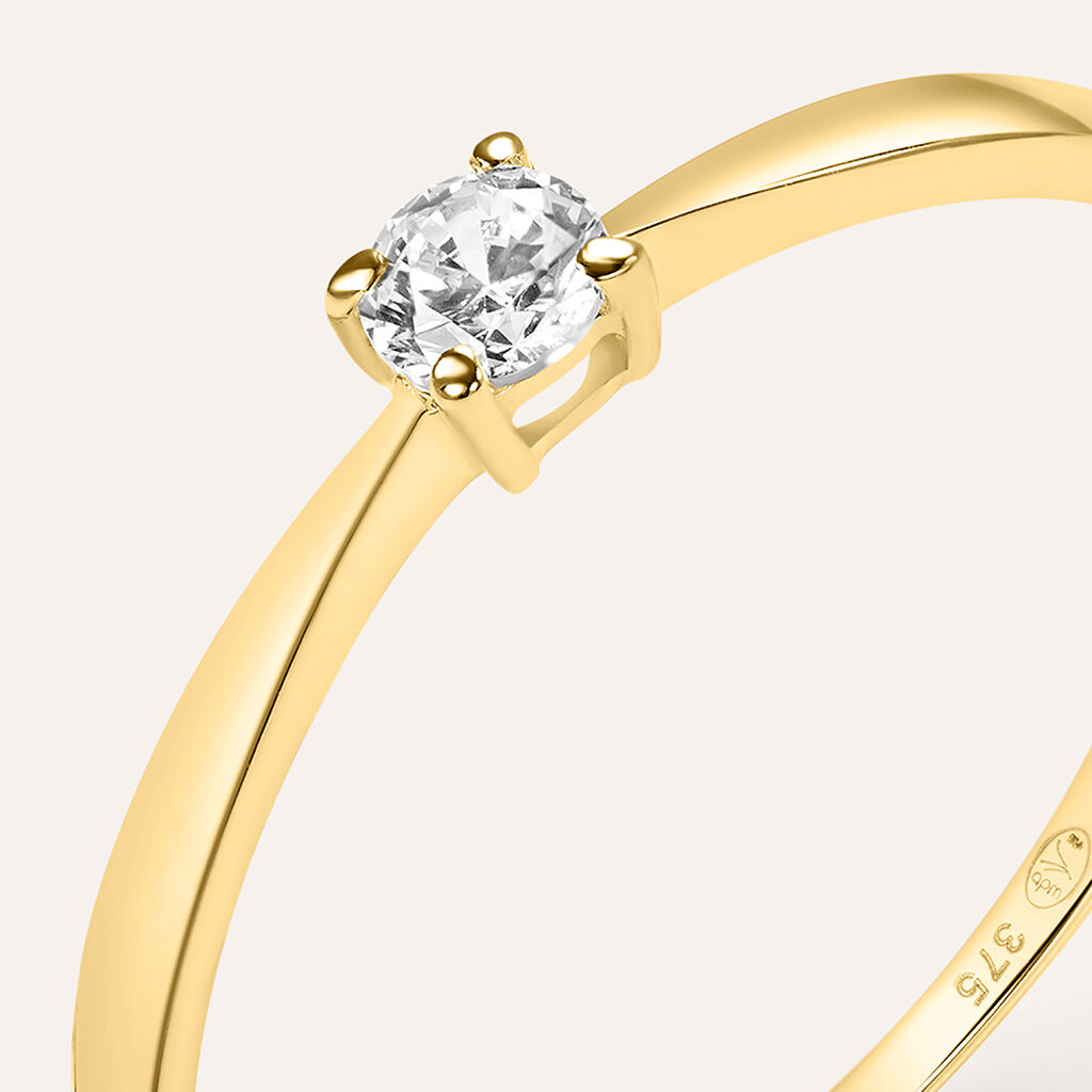 Anello Solitario Claire Oro Giallo Cubic Zirconia