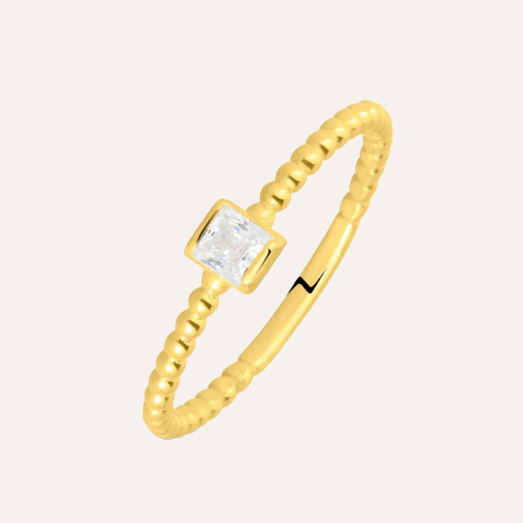 Anello Solitario Claire Oro Giallo Cubic Zirconia