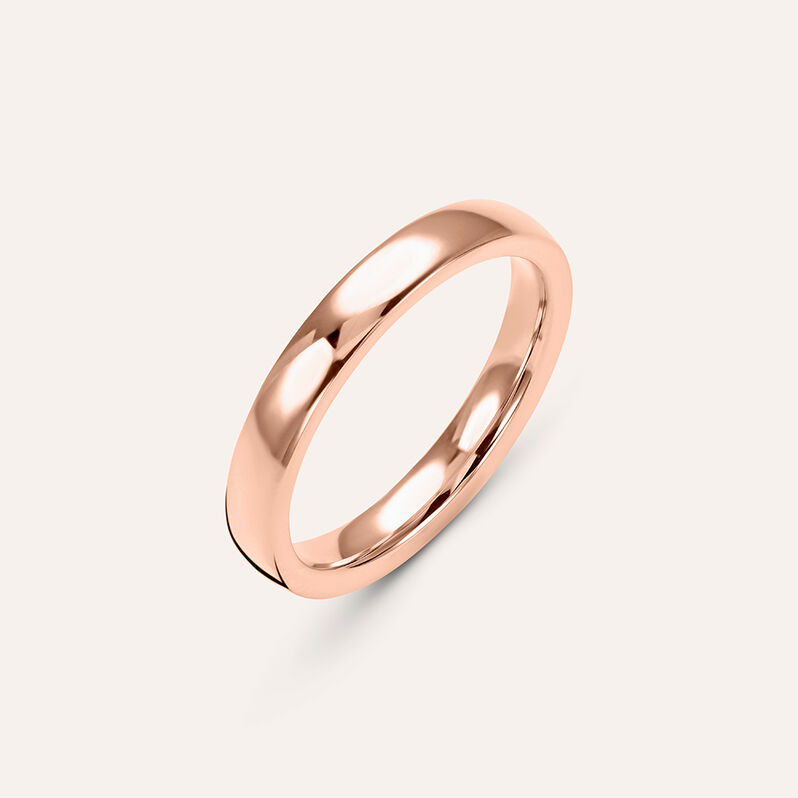 Fede Comoda Leggera Squadrata 3 mm Oro Rosa - Anelli con Incisione Unisex | Stroili