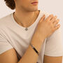 Bracciale Con Targhetta Man Code Acciaio Bicolore Bianco / Nero Cubic Zirconia