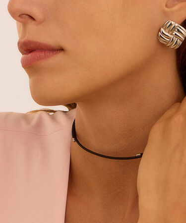Choker Magnetico Cordino Nero e Acciaio