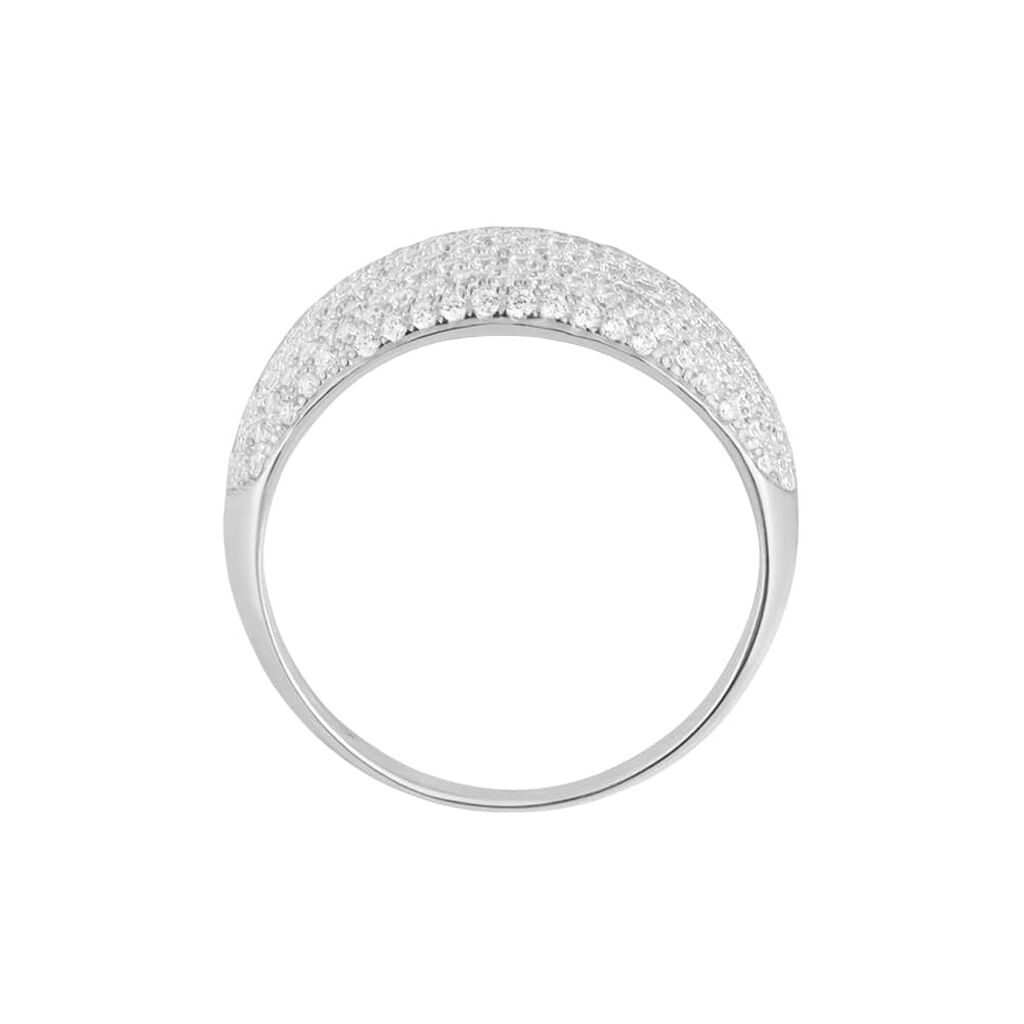 Anello Fascia Claire Oro Bianco Cubic Zirconia - Anelli a Fascia Larga Donna | Stroili