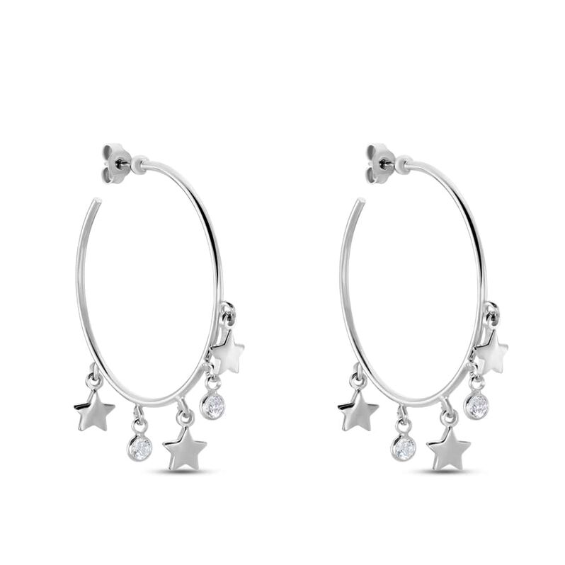 Orecchini A Cerchio Silver Collection Argento Bianco Cubic Zirconia - Orecchini a Cerchio Donna | Stroili