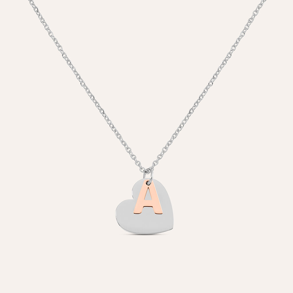 Collana Sunrise Acciaio Bicolore Bianco / Rosa