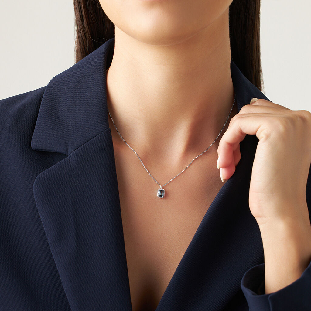 Collana Amélie Oro Bianco Topazio Cubic Zirconia - Collane Donna | Stroili
