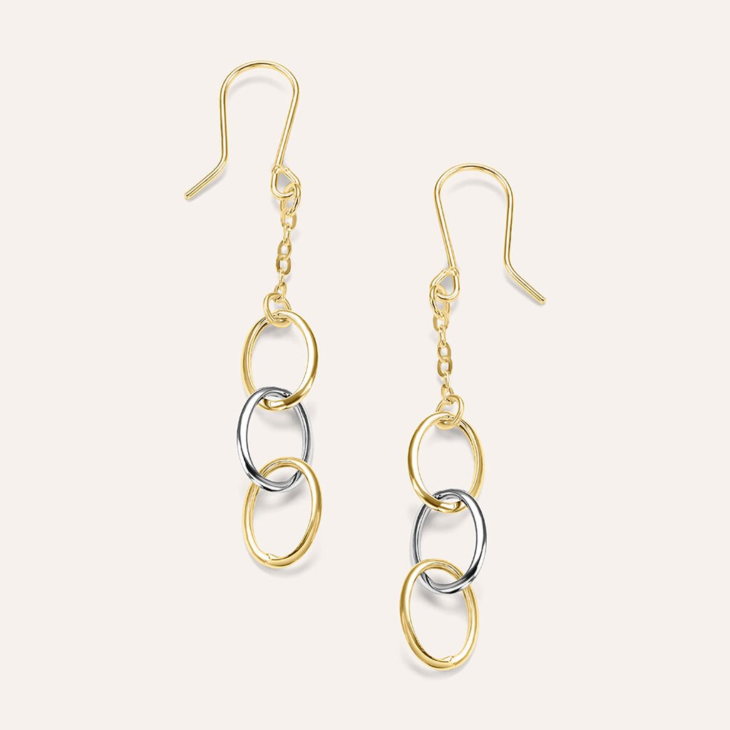 Orecchini Pendenti Beverly Oro Bicolore
