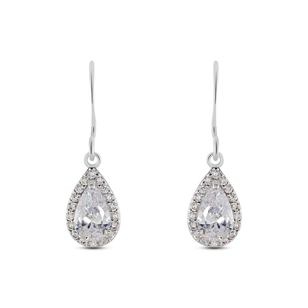 Orecchini Pendenti Punto Luce Silver Elegance Argento Rodiato Cubic Zirconia