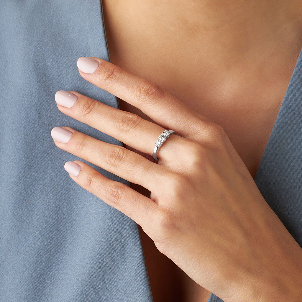 Anello Trilogy Diamade Oro Bianco Diamante Lab-Grown - Anelli con Pietre Donna | Stroili