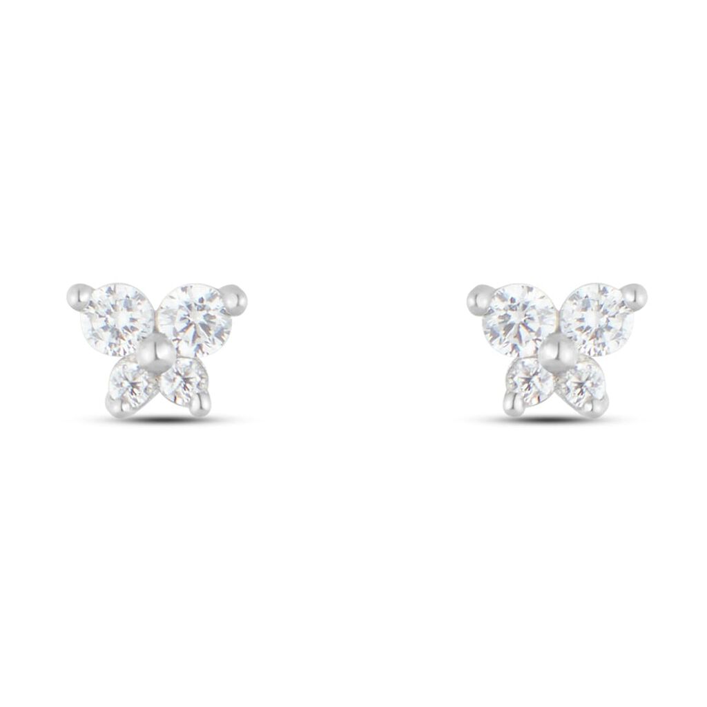 Orecchini Lobo Bon Ton Oro Bianco Cubic Zirconia - Orecchini a Lobo Donna | Stroili