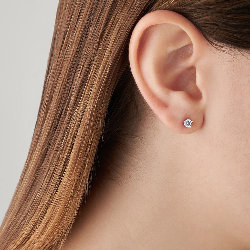 Orecchini Lobo Punto Luce Silver Elegance Argento Rodiato Cubic Zirconia - Orecchini a Lobo Donna | Stroili