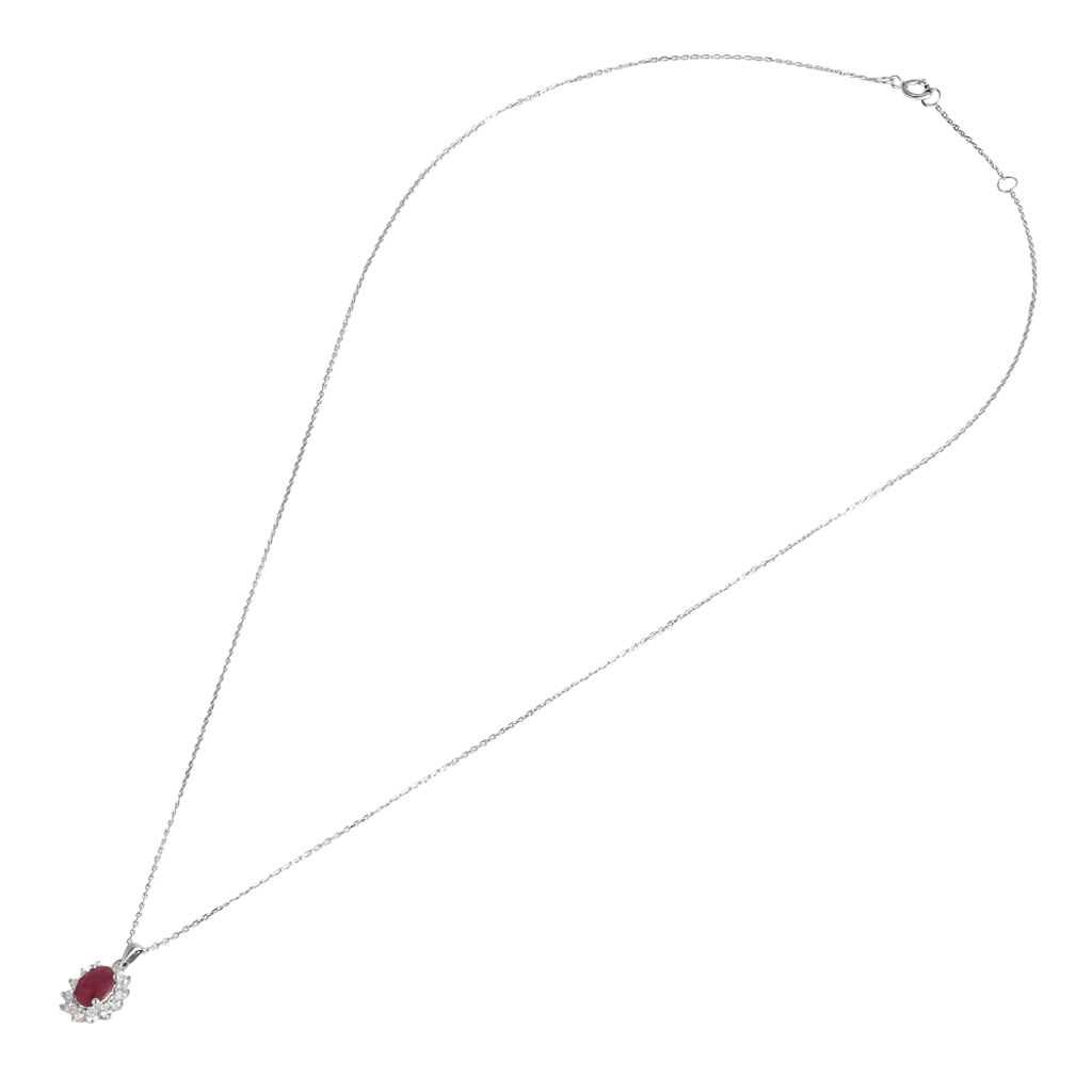 Collana Charlotte Oro Bianco Rubino Diamante - Collane Donna | Stroili