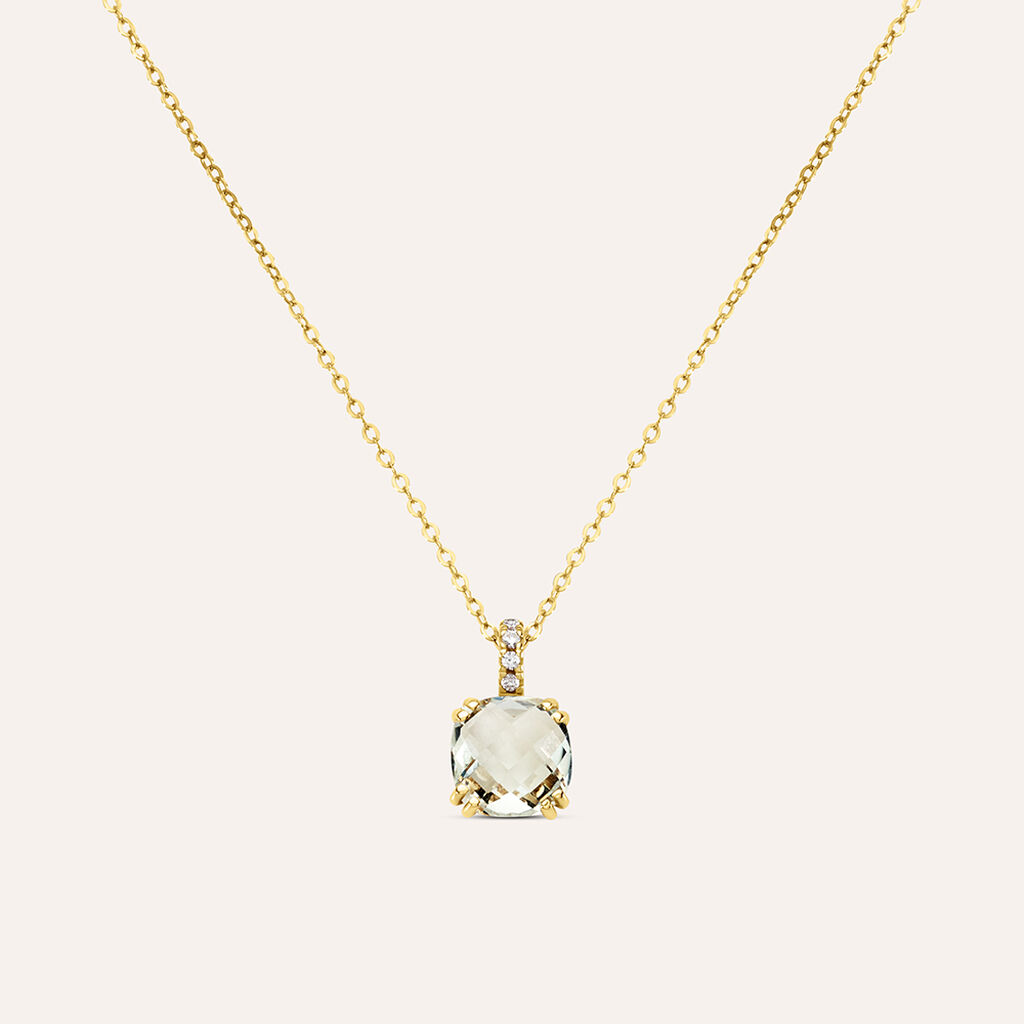 Collana Punto Luce Amélie Oro Giallo Ametista Cubic Zirconia