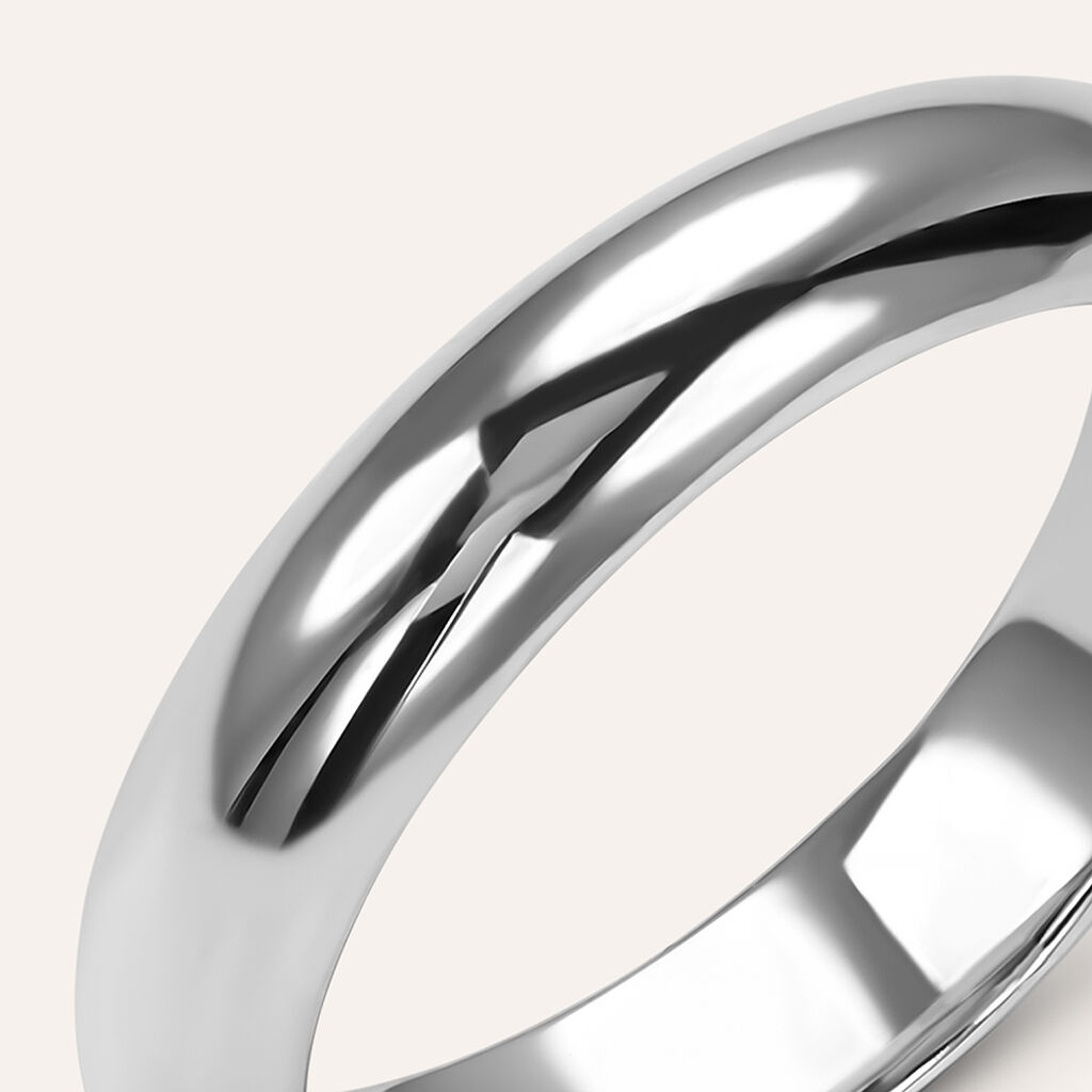 Fede Classica Leggera 4 mm Oro Bianco - Anelli con Incisione Unisex | Stroili
