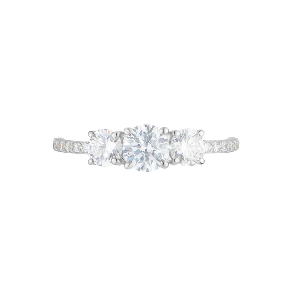 Anello Trilogy Claire Oro Bianco Cubic Zirconia - Anelli con Pietre Donna | Stroili