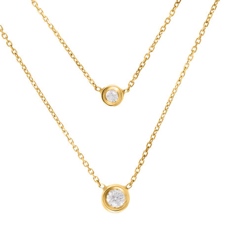 Collana Doppio Punto Luce Claire Oro Giallo Cubic Zirconia - Collane Punto Luce Donna | Stroili