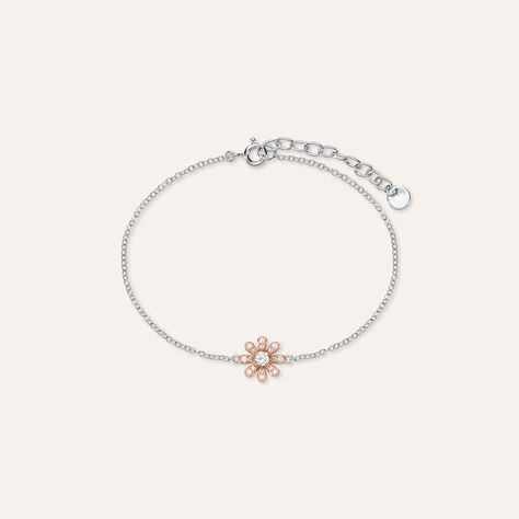 Bracciale Silver Moments Argento Bicolore Bianco / Rosa Cubic Zirconia - Bracciali Amicizia Donna | Stroili