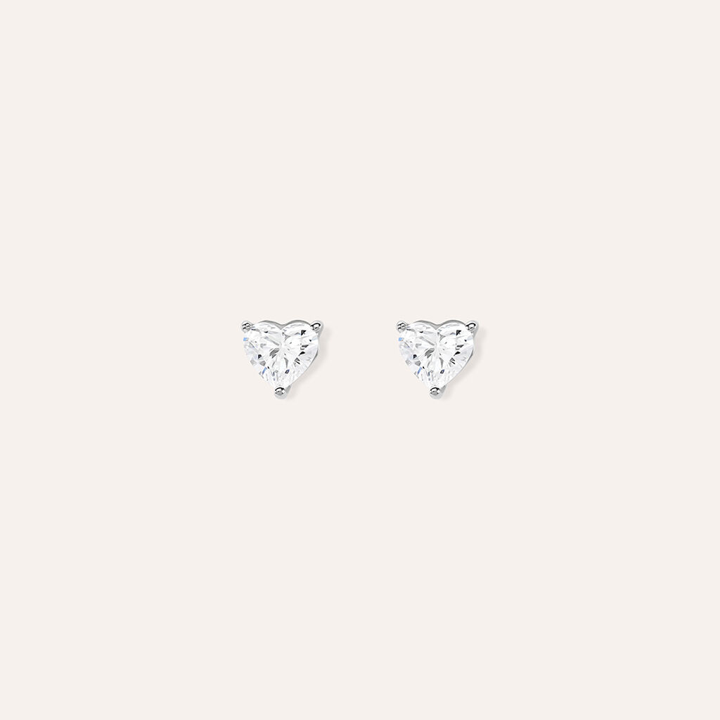 Orecchini Lobo Punto Luce Diamade Oro Bianco Diamante Lab-Grown - Orecchini a Lobo Donna | Stroili