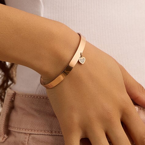 Bangle Lady Message Acciaio Rosa Cristallo - Bracciali Rigidi Donna | Stroili