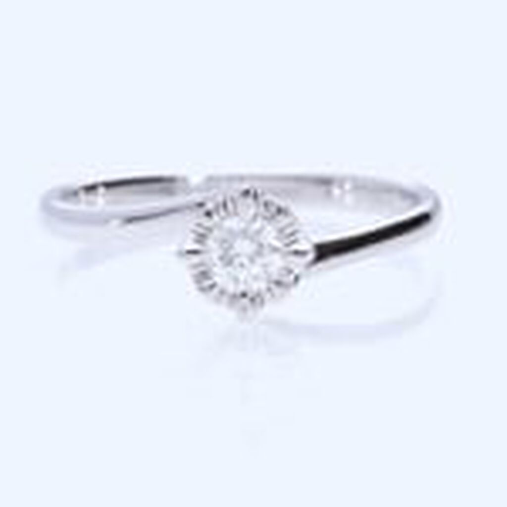 Anello Solitario Valentino In Oro Bianco Con Diamante 0,20 Ct - Anelli con Pietre Donna | Stroili