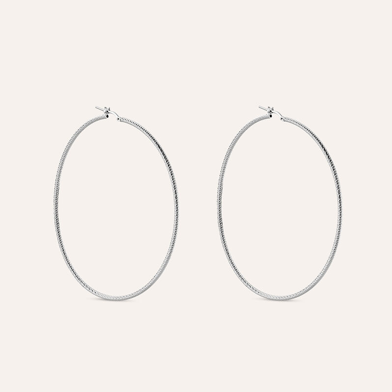 Orecchini A Cerchio Silver Collection Argento Rodiato - Orecchini a Cerchio Donna | Stroili