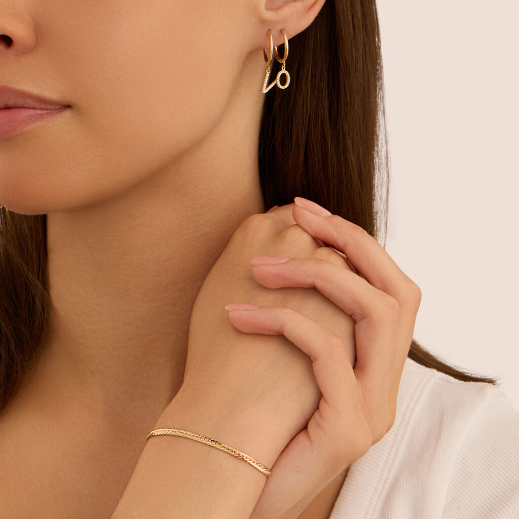 Mono Orecchino A Cerchio Toujours Oro Giallo Cubic Zirconia