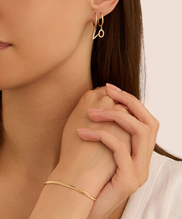 Mono Orecchino A Cerchio Toujours Oro Giallo Cubic Zirconia