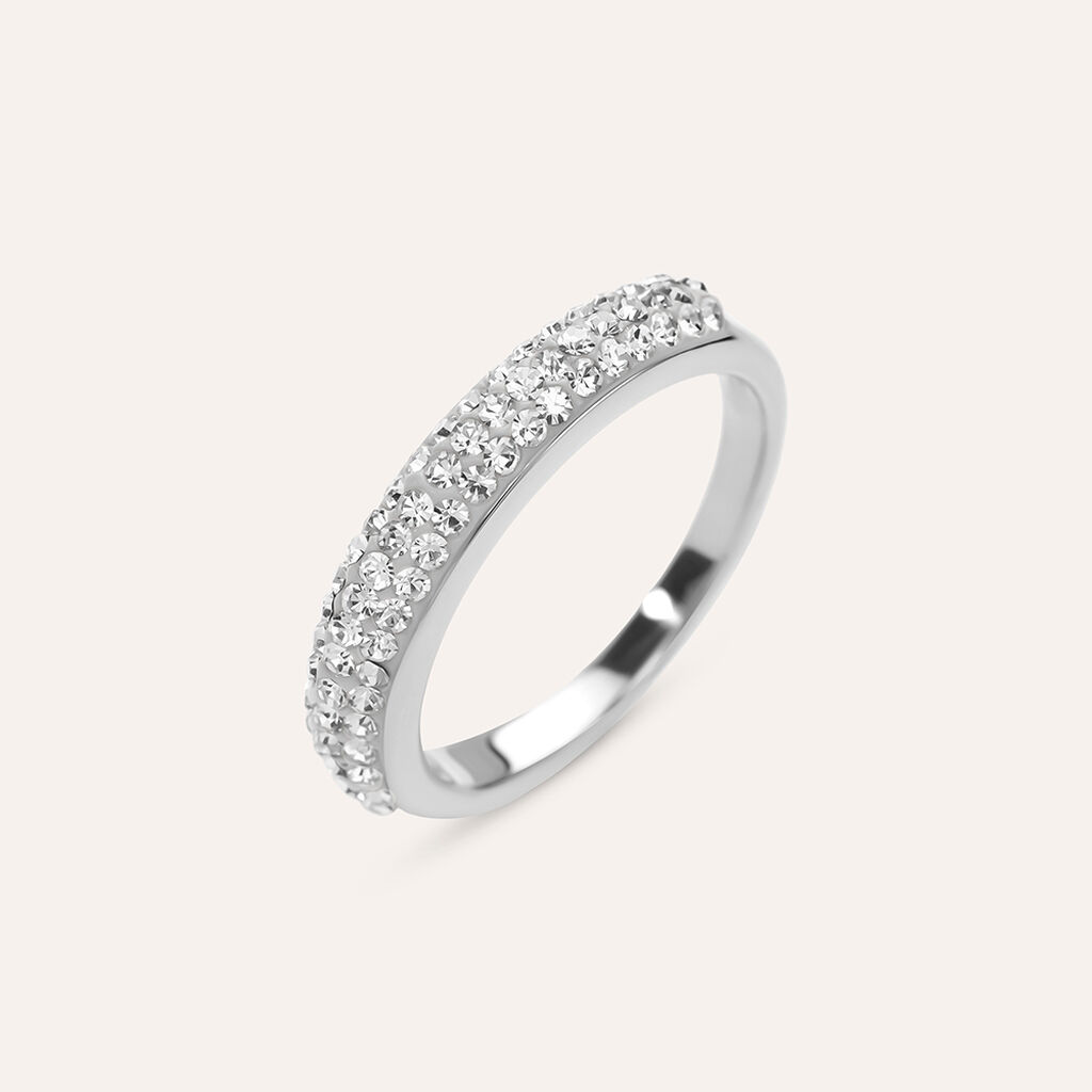 Anello Fascia Lady Phantasya Acciaio Cristallo - Anelli con Pietre Donna | Stroili