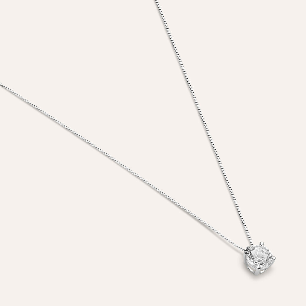 Collana Punto Luce Claire Oro Bianco Cubic Zirconia - Gioielli Donna | Stroili
