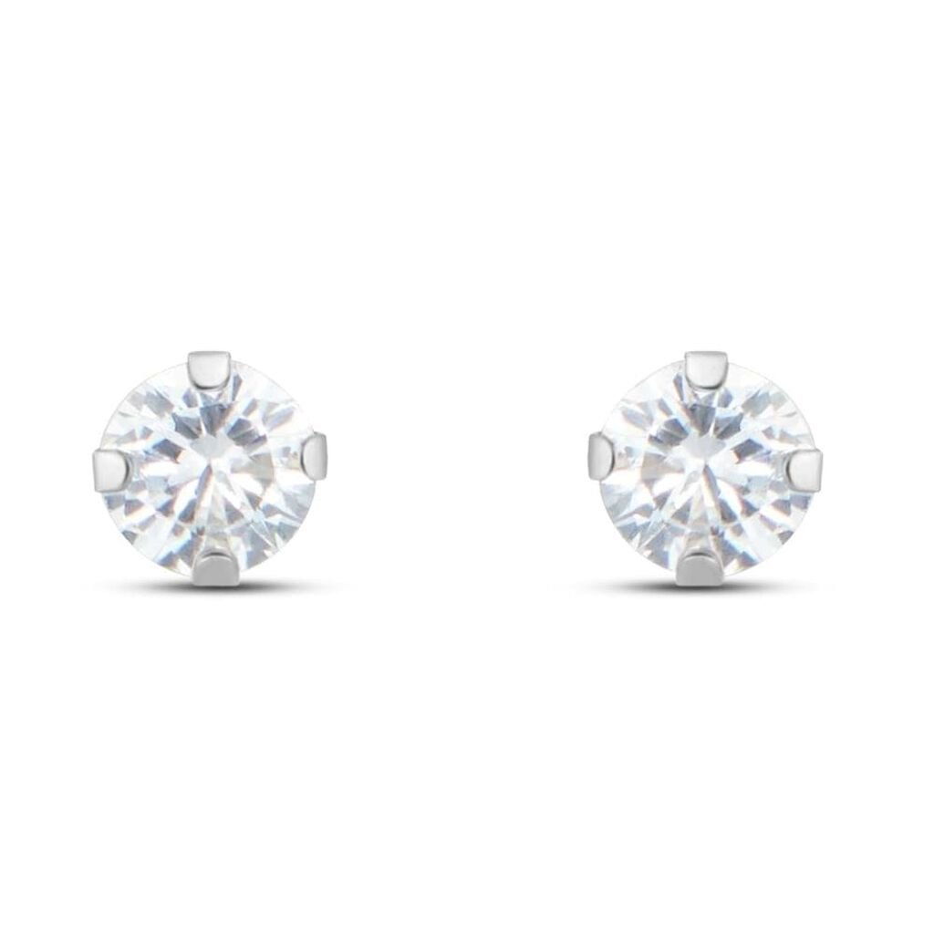 Orecchini Lobo Punto Luce Bon Ton Oro Bianco Cubic Zirconia - Orecchini a Lobo Donna | Stroili