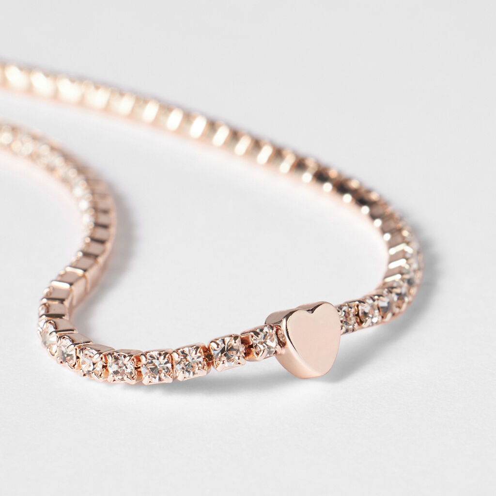 Bracciale Tennis Romantic Shine Metallo Rosa Cristallo - Bracciali Tennis Donna | Stroili