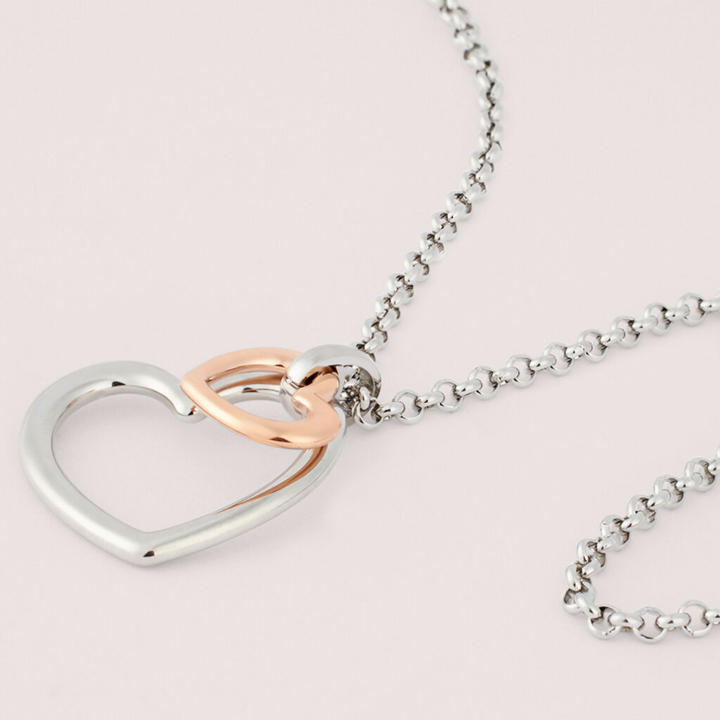 Collana Sunrise Acciaio Bicolore Bianco / Rosa