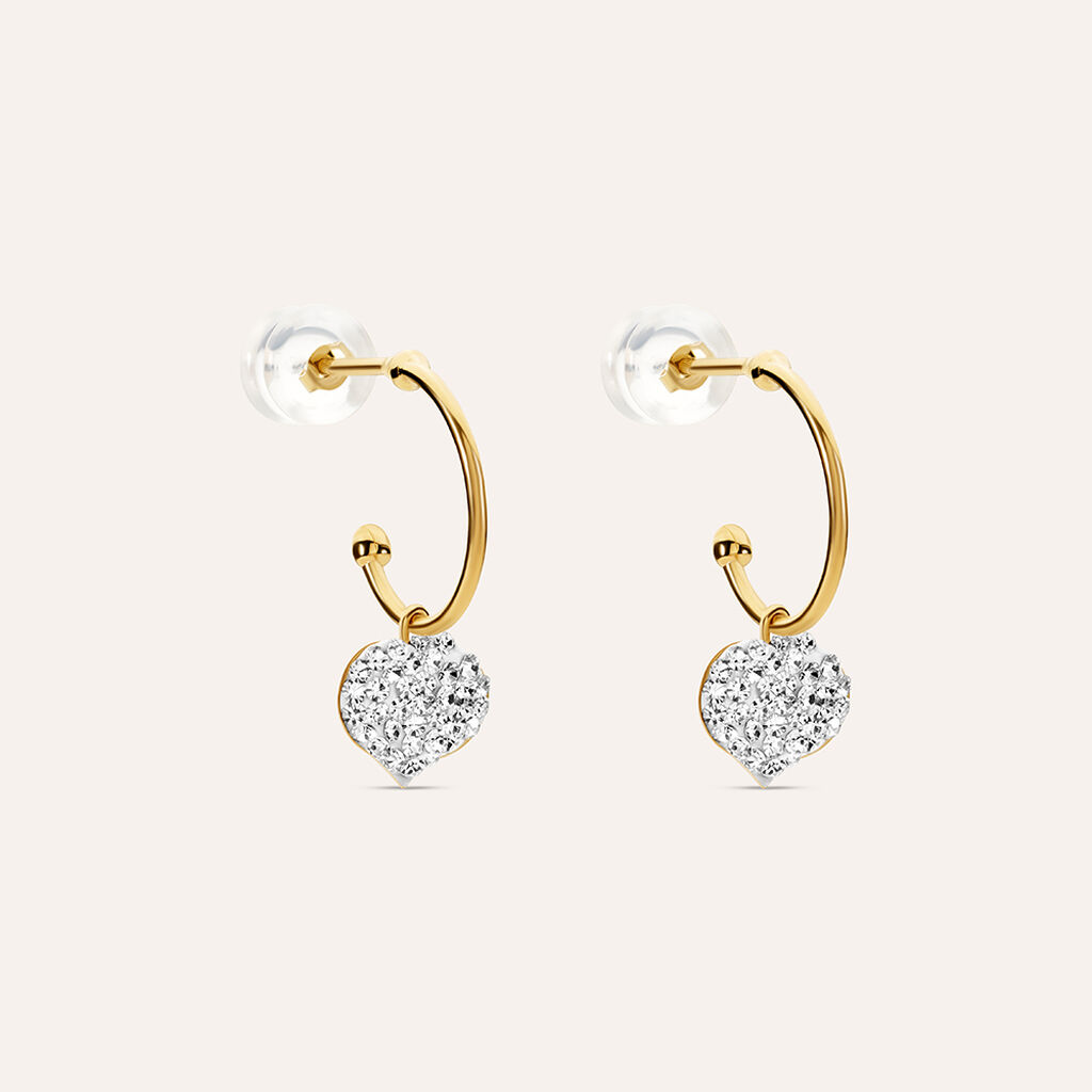Orecchini A Cerchio Mon Petit Oro Giallo Cristallo