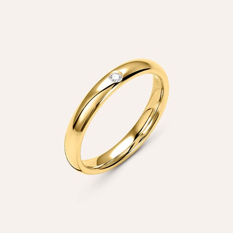 Fede Comoda 3 mm Oro Giallo Diamante - Anelli con Incisione Unisex | Stroili