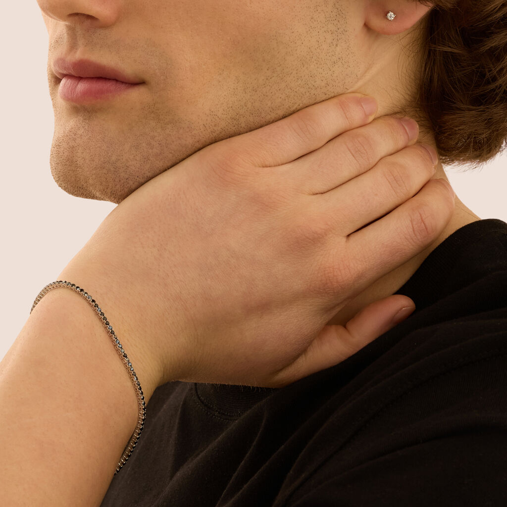 Bracciale Tennis L'homme Or Oro Bianco Spinello