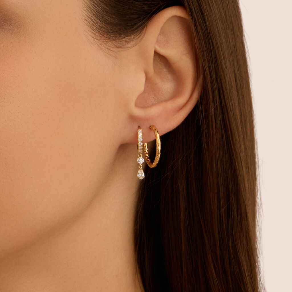 Orecchini A Cerchio Toujours Oro Giallo Cubic Zirconia