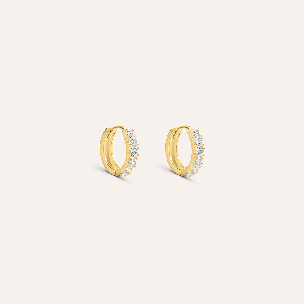 Orecchini A Cerchio Toujours Oro Giallo Cubic Zirconia - Orecchini a Cerchio Donna | Stroili