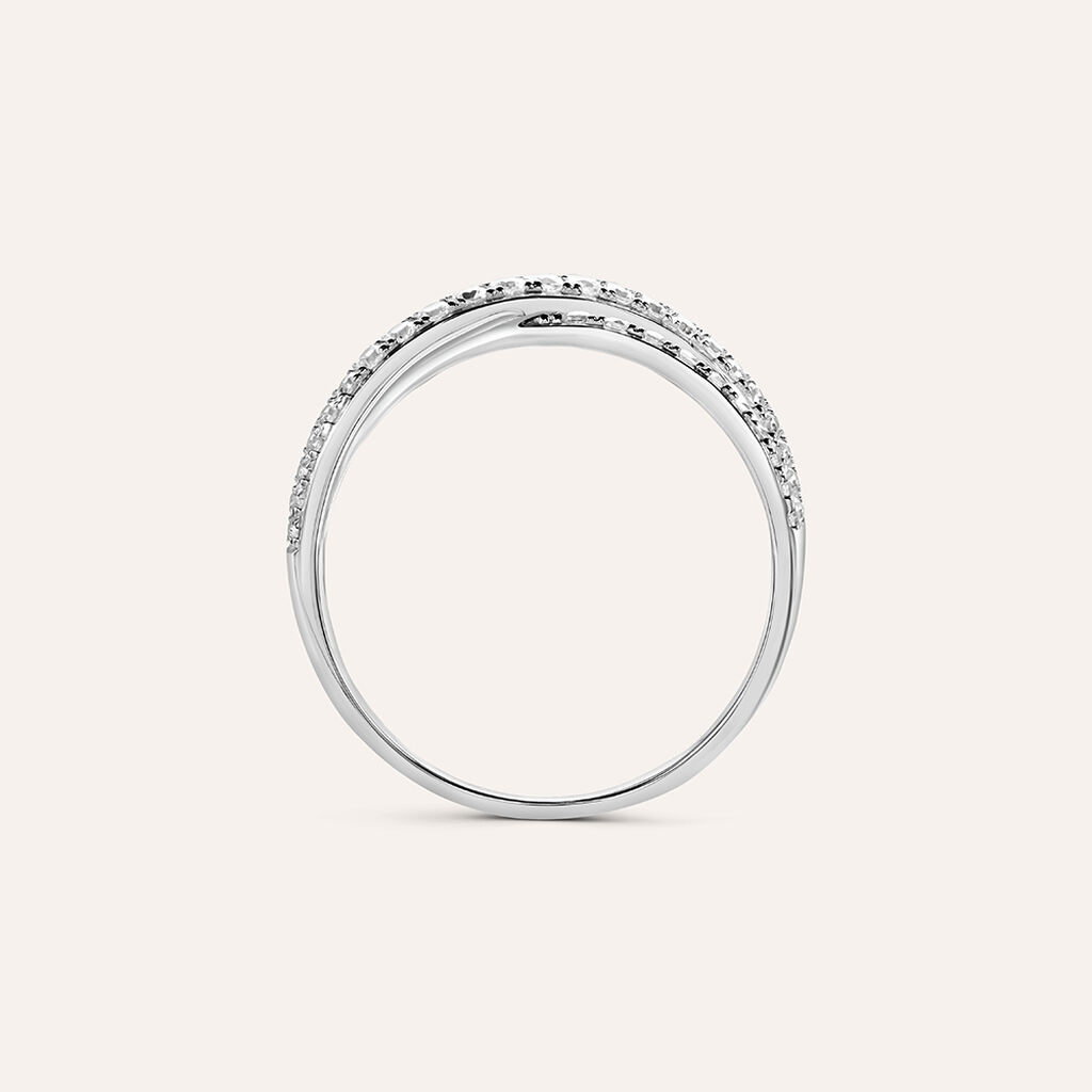 Anello Fascia Claire Oro Bianco Cubic Zirconia - Anelli a Fascia Larga Donna | Stroili